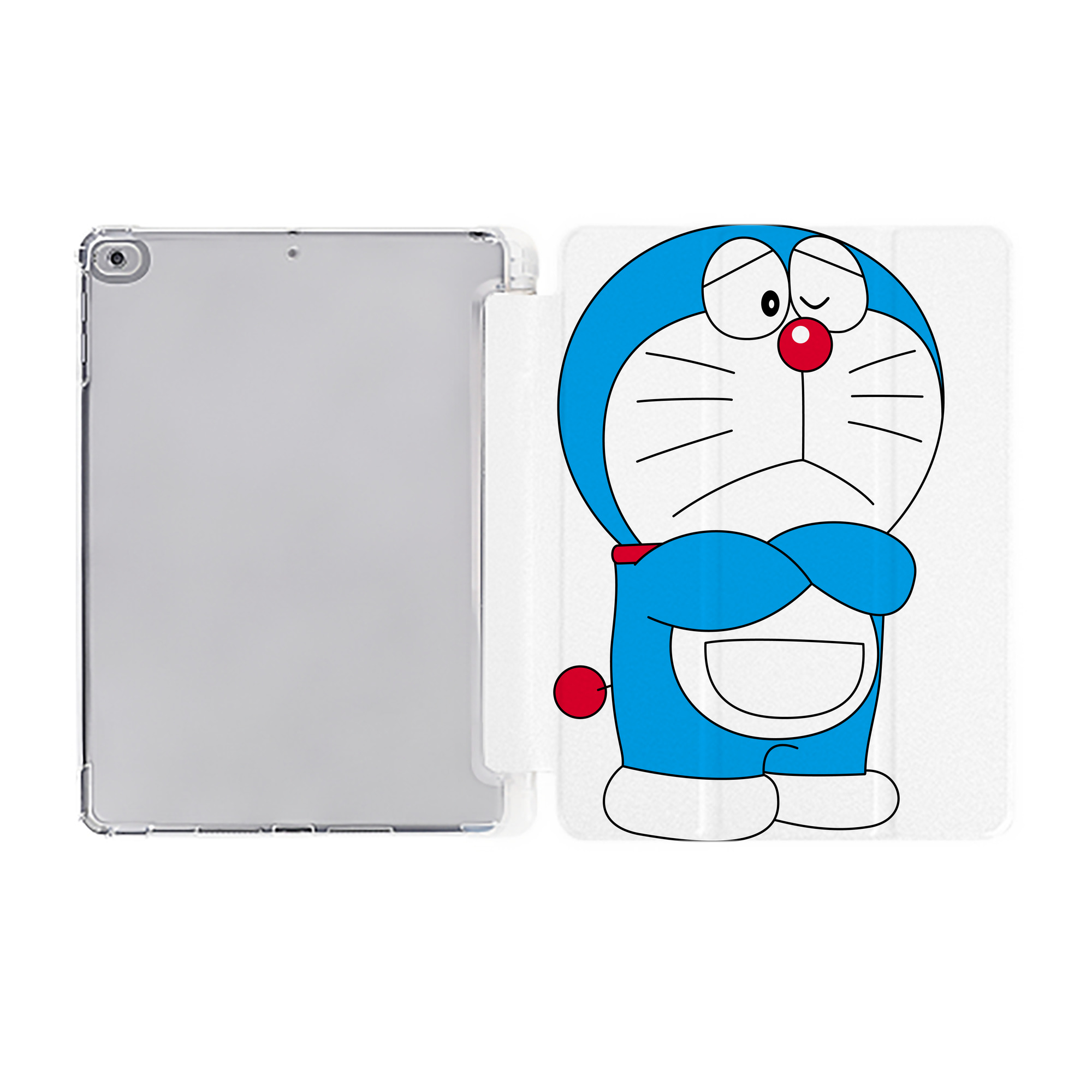 （画像用） ドラえもん Doraemon IPad ケース ペン収納付き 三つ折りスタンド PUレザー×シリコン 対応機種9.5/10.5/10.9インチ